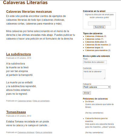 Primera versión de calaveras-literarias.com