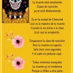 Calaverita la muerte estudiando nutrición